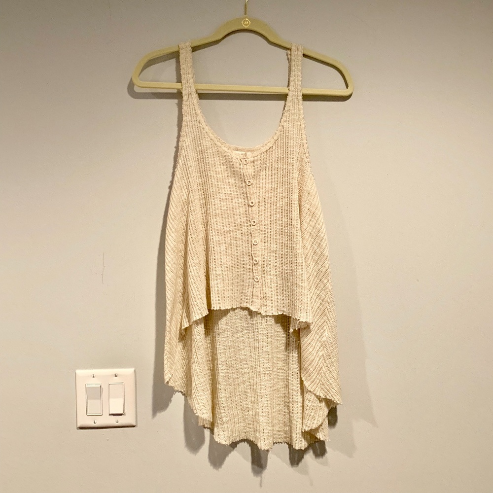Millau | High-Low Cream Knit Tank | Sz XS